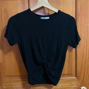 Plain Tee with Tied Front